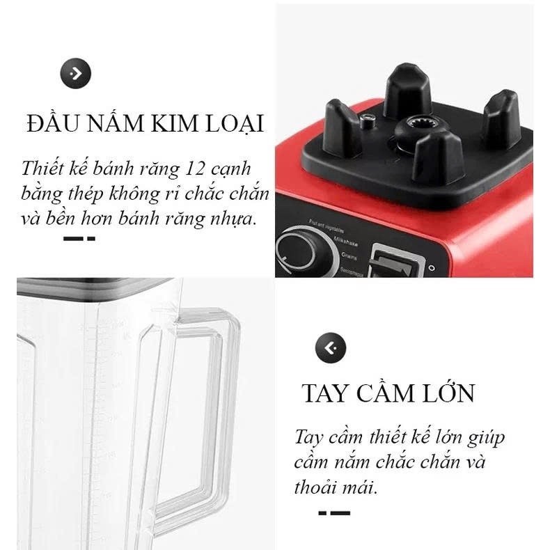 [ BẢN 2 CỐI XAY ] Máy Xay Sinh Tố Đa Năng SILVER CREST, Máy Xay Công Nghiệp 2 Cối Xay Công Suất 4500W,15 Mức Xay Cao Cấp