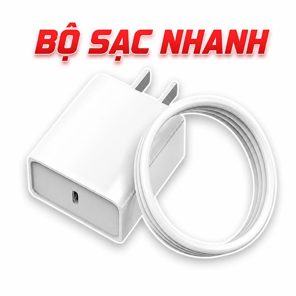 bộ củ cáp sạc nhanh PD 20.W không làm chai không loạn cảm ứng cho điện thoại BasicCase
