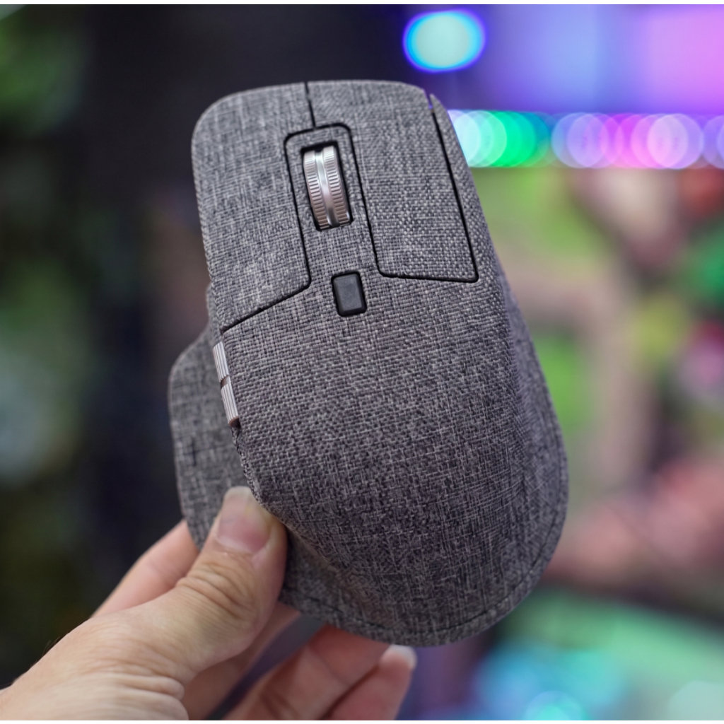 Skin dán chuột Logitech MX Master 2s, 3, 3s, 4 mẫu màu vải xám | Miếng dán Film 3M chống trơn trượt