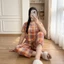 Đồ bộ Quần 9 tất Áo tay bồng Cổ tròn 2 nút, Chất vải tole lanh mềm mát mịn Đủ size 40-75kg NaShop