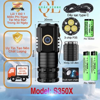 (Combo Siêu Hời) Bộ Đèn S350X siêu sáng, kèm 3pin, tiện gọn, đa năng