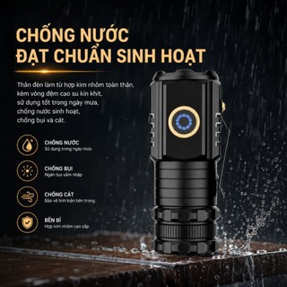 Đèn pin mini s400 siêu sáng, phiên bản nâng cấp pin của đèn s350, chất liệu hợp kim nhôm bền bỉ, nhỏ gọn, đa năng