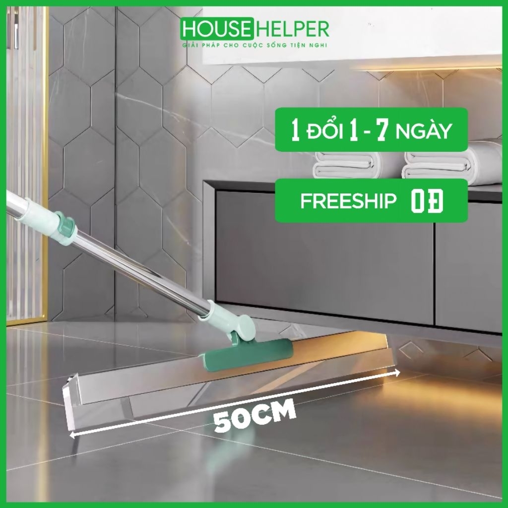 Cây gạt nước sàn nhà tắm silicon, cây gạt nước bàn gạt lớn 50cm tăng giảm chiều dài