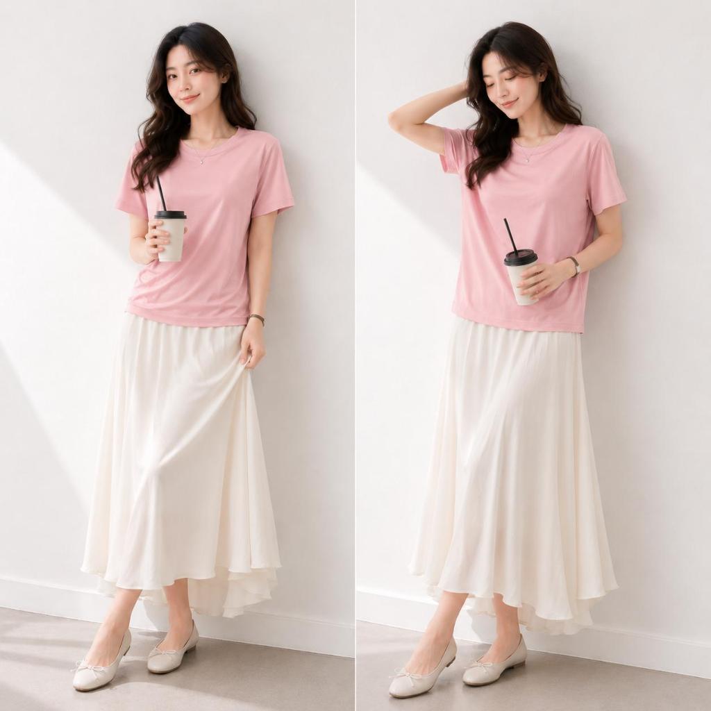 [A35 MỚI- VẢI RŨ, CỔ TRÒN] ÁO THUN NỮ CỔ TRÒN  BASIC BI.POSILÁ FORM SUÔNG VỪA | Cotton Borip Co Giãn 4 Chiều Mềm Mịn