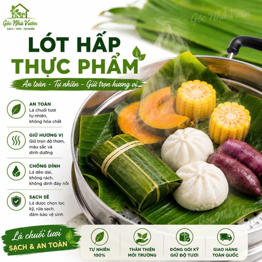 Lá Chuối Tươi 1Kg Gói Bánh, Gói Xôi, Gói Thực Phẩm, Đồ Nướng - Lá Chuối Nhà Trồng Tự Nhiên | Góc Nhà Vườn