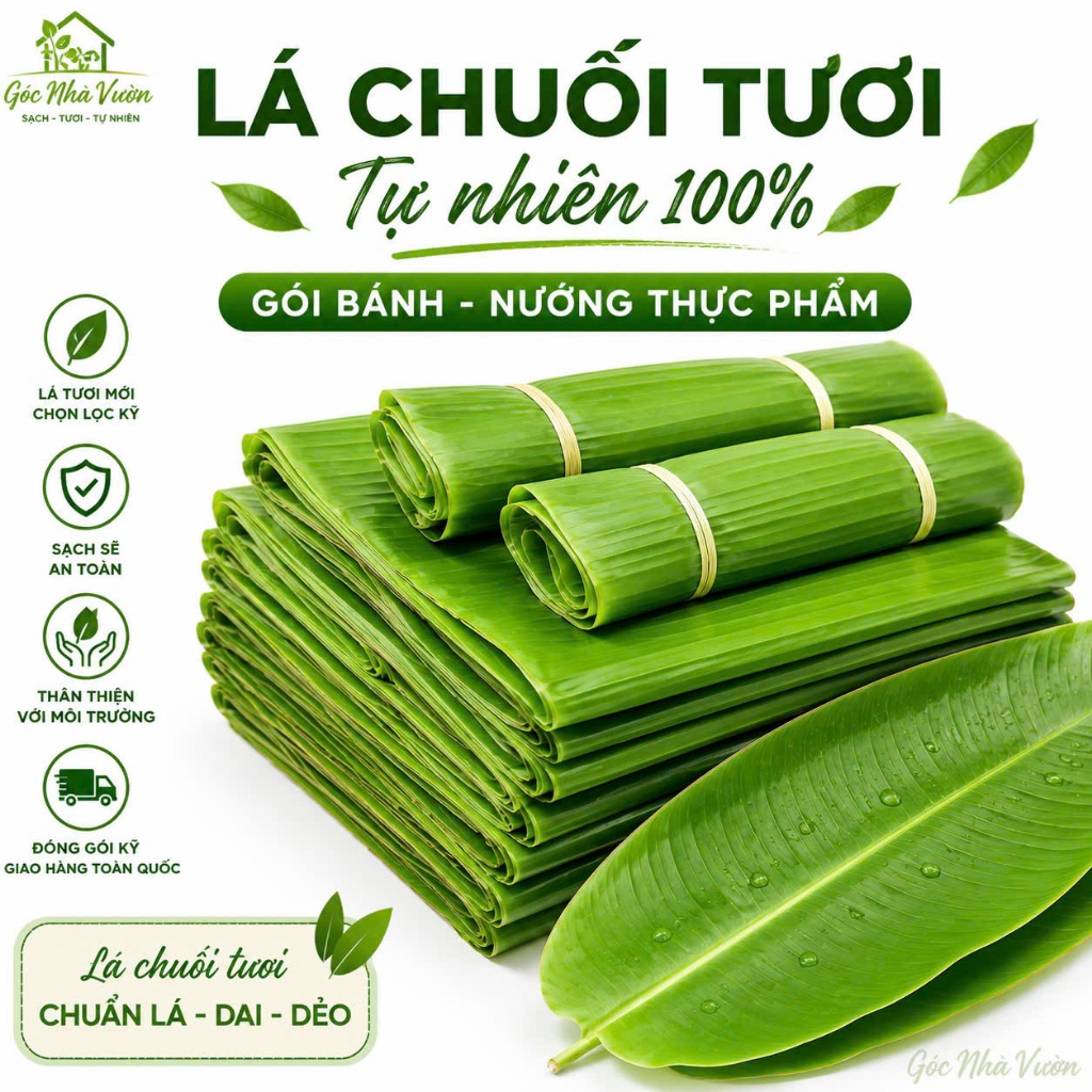 Lá Chuối Tươi 1Kg Gói Bánh, Gói Xôi, Gói Thực Phẩm, Đồ Nướng - Lá Chuối Nhà Trồng Tự Nhiên | Góc Nhà Vườn