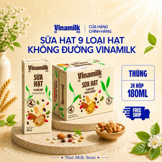 Sữa Hạt 9 Loại Hạt Vinamilk không đường 180ml - Thùng 24 hộp