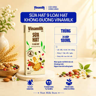 Sữa Hạt 9 Loại Hạt Vinamilk không đường 180ml - Thùng 24 hộp