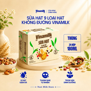 Sữa Hạt 9 Loại Hạt Vinamilk không đường 180ml - Thùng 24 hộp