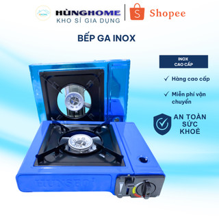 Bếp Ga Du Lịch Mini INOX Cao Cấp, Bếp Ga Mini Phủ Sơn Tĩnh Điện Cao Cấp Chống Gỉ