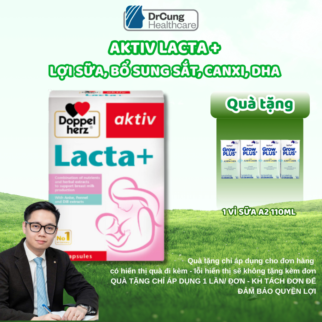 Viên Uống Lợi Sữa Lacta+ Doppelherz Aktiv - Bổ Sung Canxi, Sắt, Cải ...