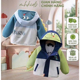 Áo Phao Khủng Long DINO3 Cho Bé Trai Bé Gái 5–24Kg – Áo Khoác Phao Trần Bông Siêu Nhẹ Giữ Ấm