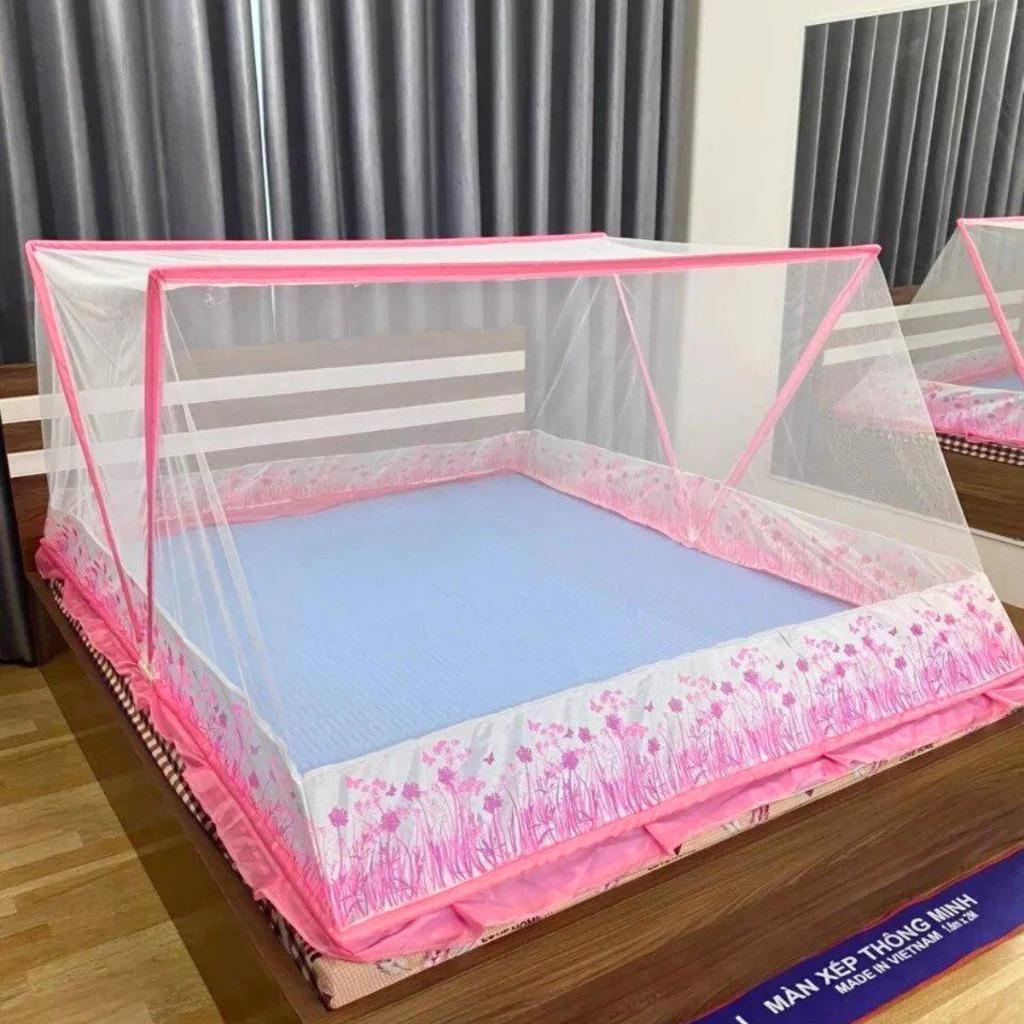Màn Xếp Thông Minh Gấp Gọn Chống Muỗi Cao Cấp Cho Người Lớn & Trẻ Em, Mùng Ngủ Thông Minh Dễ Lắp