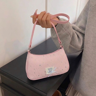Túi Kẹo Nách Nữ Túi Đeo Chéo Đeo Vai LUMIBAG Vải Đính Sao Kim Tuyến Nổi Phối Dây Nơ Nhí Size 20 Xinh Xắn [LM2633]