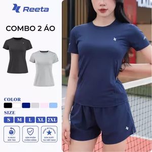 áo thun thể thao nữ ngắn tay cổ tròn Reeta chạy bộ,cầu lông..vải mềm mịn,co giãn 4 chiều thoáng khí - A003