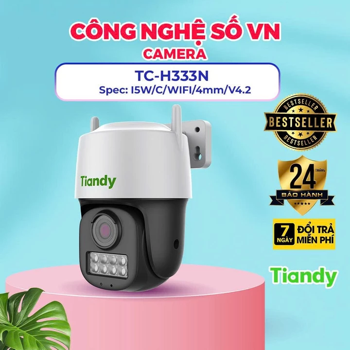 Camera IP Ngoài Trời 360 Độ 3MP TIANDY TC-H333N - IP CAMERA WIFI TC-H333N Spec: I5W/C/WIFI/4mm/V4.2 - Bảo Hành 2 năm