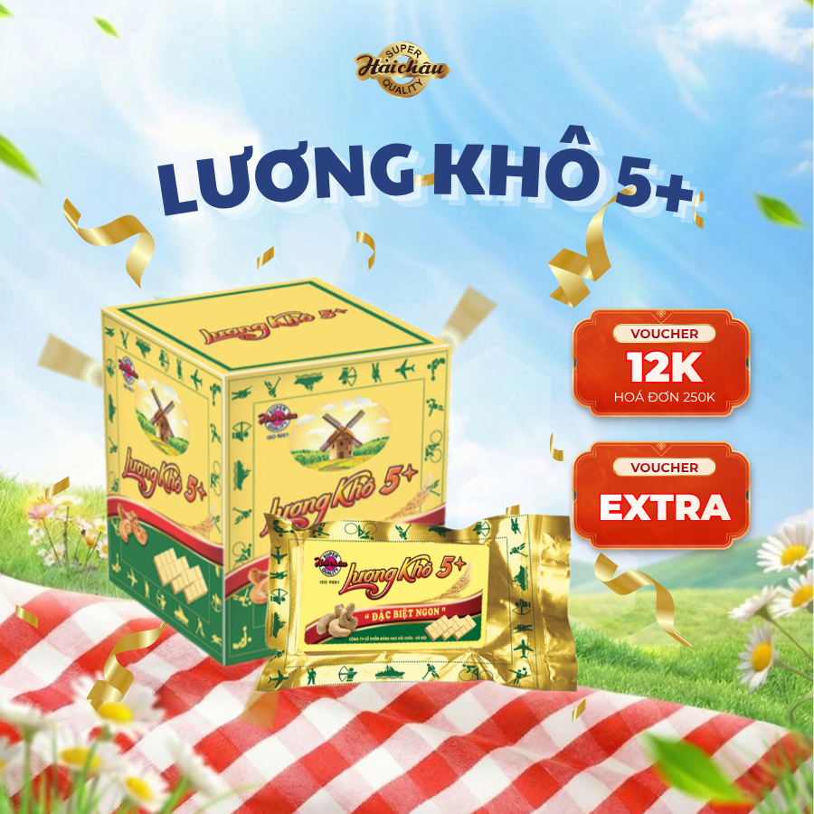 Bộ 2 Hộp Lương Khô Cao Cấp 5+ Hải Châu Tiện Lợi, Dinh Dưỡng Mỗi Ngày 65g