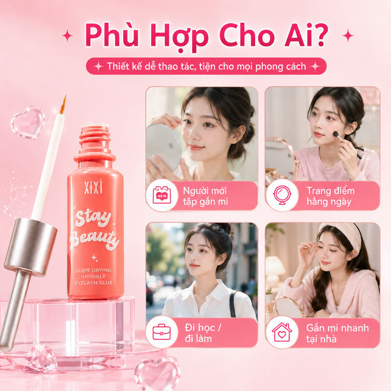Keo Dán Mi Giả XIXI GJ49 Khô Nhanh, Bám Siêu Chắc, Không Kích Ứng, Tự Nhiên, Lâu Trôi