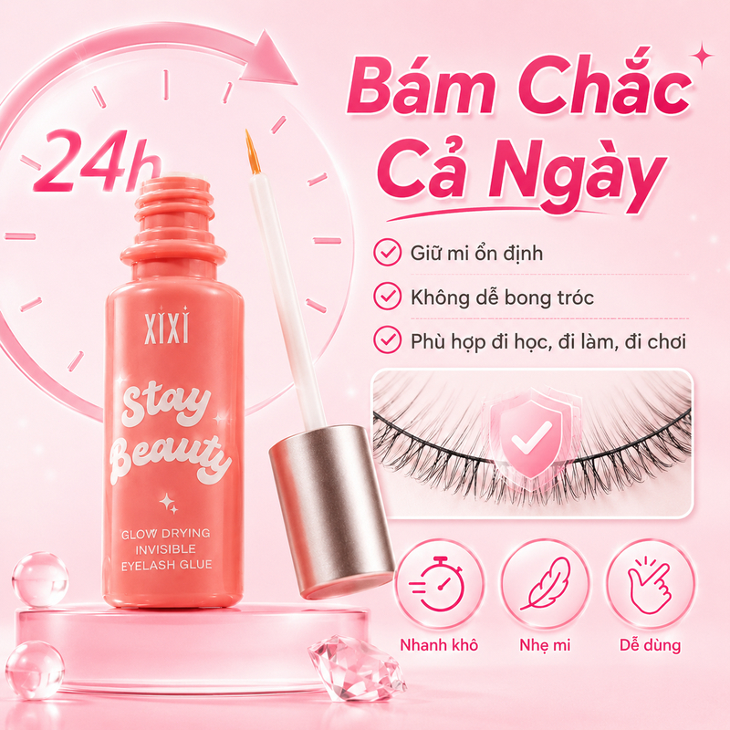 Keo Dán Mi Giả XIXI GJ49 Khô Nhanh, Bám Siêu Chắc, Không Kích Ứng, Tự Nhiên, Lâu Trôi