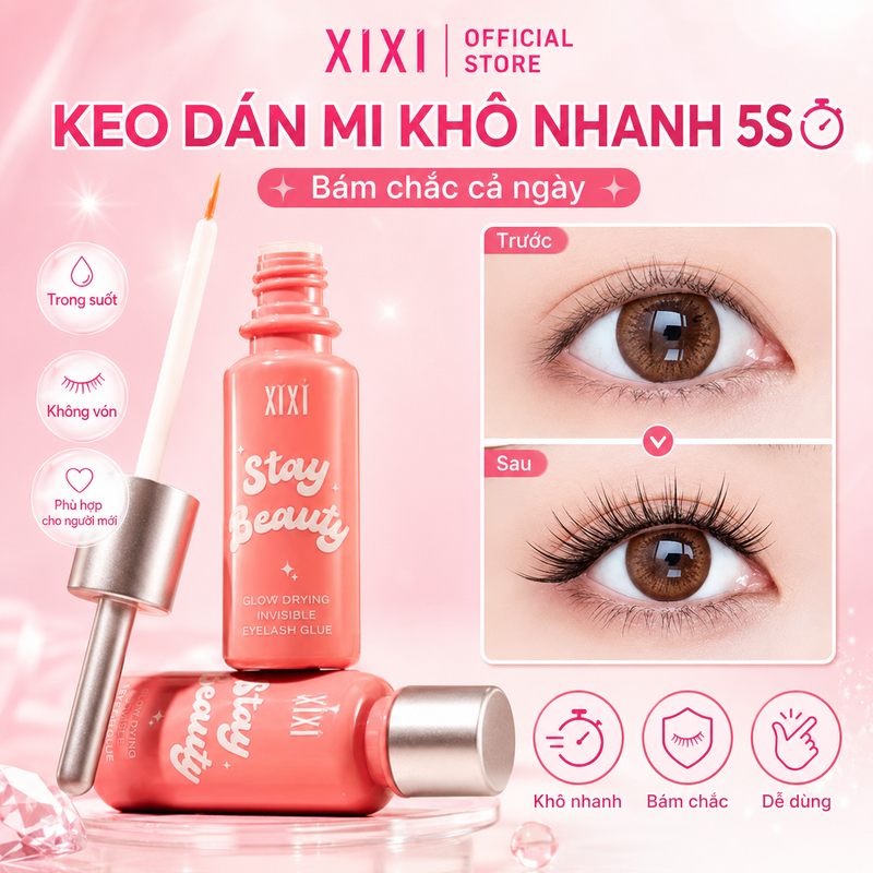 Keo Dán Mi Giả XIXI GJ49 Khô Nhanh, Bám Siêu Chắc, Không Kích Ứng, Tự Nhiên, Lâu Trôi
