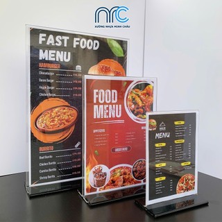 (Xuất hoá đơn GTGT) Bảng Mica để bàn, Bảng mica trong suốt A4, A5, A6, Bảng menu, Bảng QR