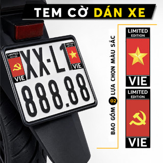 Set 2 tem Dán Biển Số Xe Máy, Xe Điện & Tem In UV DTF Công Nghệ Nhật Bản