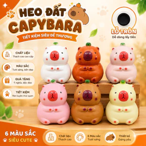 Heo đất tiết kiệm Capybara lỗ tròn siêu đáng yêu, nhiều màu cho bé