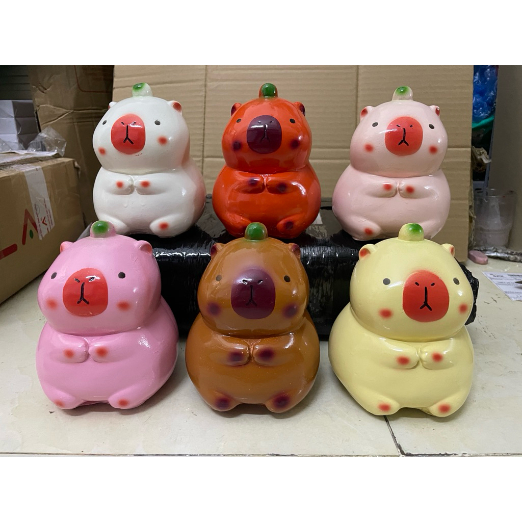 Heo đất tiết kiệm Capybara lỗ tròn siêu đáng yêu, nhiều màu cho bé
