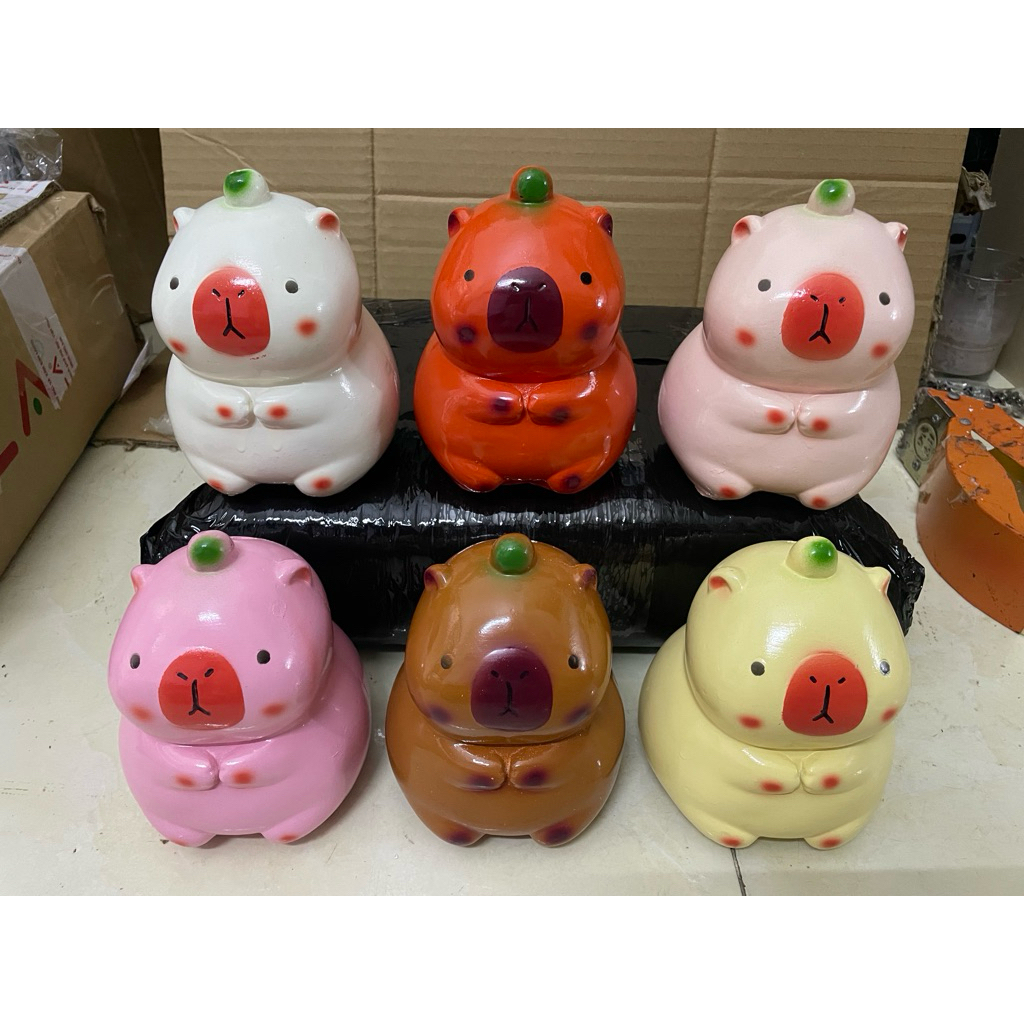 Heo đất tiết kiệm Capybara lỗ tròn siêu đáng yêu, nhiều màu cho bé