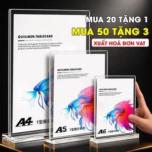 Bảng mica trong suốt đế trong, Bảng menu mica A4, A5, A6, Bảng quét mã QR