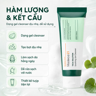[MADECA21] Sữa rửa mặt tinh chất rau má cho da mụn dạng gel Madeca 21 TECA Solution Sooting Gel Cleanser dịu da nhạy cảm