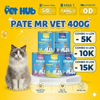 [400g] Pate MR VET Dạng Lon 400g Thức Ăn Ướt Cho Mèo Bổ Sung Dinh Dưỡng Toàn Diện - Pet Hub