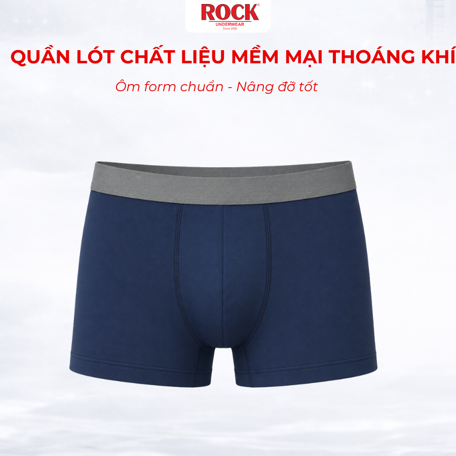 Quần Lót Nam ROCK QA 1032 Trơn Cao Cấp Co Giãn 4 Chiều, Quần Sịp Nam Chất Liệu Mềm Mịn, Thoáng Khí