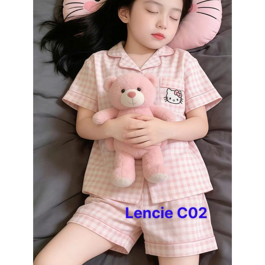 Bộ pijama bé gái chất Cotton mềm mại, thoáng mát, thấm hút mồ hôi tốt, mặc ngủ dễ chịu