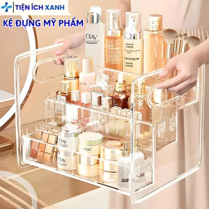 Kệ Đựng Mỹ Phẩm Nhựa PET 3 Tầng Trong Suốt Cao Cấp, Khay Đựng Đồ Skincare, Nước Hoa Bàn Trang Điểm