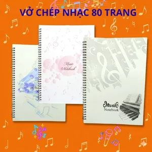 Vở chép nhạc, size a4, 12 khuông nhạc, giấy 100gsm, 40 trang và 80 trang