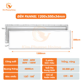 Đèn LED Panel 300x1200, Đèn LED Panel 50W|60W|80W|100W Âm Trần, Đèn Trần Phòng Khách Bảo Hành 2 Năm