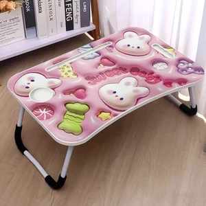 Bàn Học Gấp Gọn Ngồi Bệt 60x40 Có Kê Sách Khay Đựng Ly Tay Cầm Tiện Lợi Cho Học Sinh Sinh Viên Làm Việc