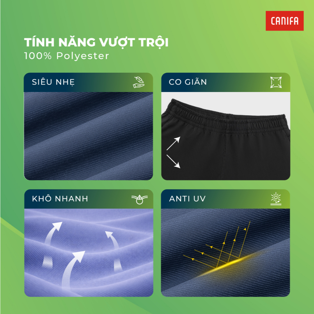 Quần soóc active nữ CANIFA cạp chun co giãn vận động linh hoạt, phong cách thể thao | Wicking - Lightweight 6BS26S007