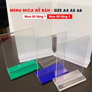 (Xuất hoá đơn VAT) Bảng Mica Để Bàn, Bảng Menu, Bảng Quét Mã QR Code Đa Đạng Kích Thước A4, A5, A6