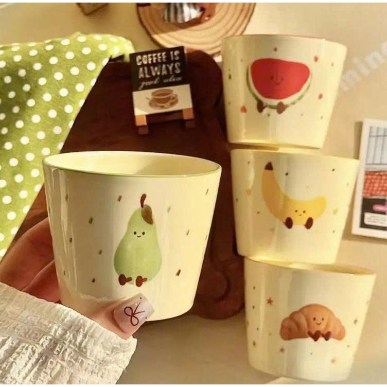 cốc Sứ Họa Tiết Trái Cây & Bánh Ngọt Dễ Thương – Decor Bếp & Ăn Uống Hằng Ngày