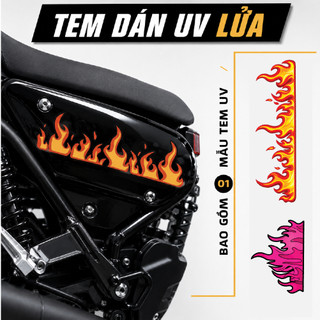 Tem Lửa Racing Cực Chất Decal UV Chống Nước Dán Xe Máy Nón Bảo Hiểm Bền Màu Chống Trầy Xước