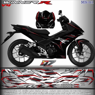 TEM RỜI WINNER R V4 - MS 03 - ÁP DỤNG CHO NHIỀU MÀU XE - IN DECAL 3 LỚP - KHÔNG BAY MÀU.