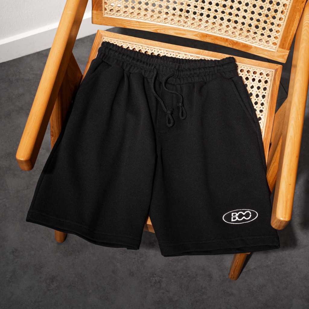 Quần Short Nỉ Nam Boo Bermuda Basic Chất Liệu Pique Cao Cấp Form Dáng Trẻ Trung In Logo Thích Hợp Mặc Đi Chơi