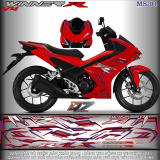 TEM RỜI WINNER R V4 - MS 03 - ÁP DỤNG CHO NHIỀU MÀU XE - IN DECAL 3 LỚP - KHÔNG BAY MÀU.