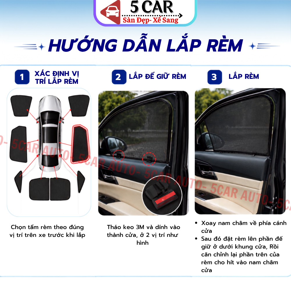 Bộ 4 Tấm Rèm Che Nắng Ô Tô Hít Nam Châm- Đủ các dòng xe, Chuẩn Khít Từng xe, che nắng tốt,Chống Tia UV [TẶNG ĐẾ GIỮ RÈM]