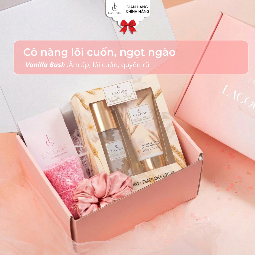 Set Quà Body Mist Lacoon  – Hương Thơm Ngọt Ngào, Quà Tặng Người Yêu, Lưu Hương Lâu