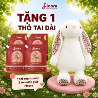 (TẶNG 1 Thỏ Bông Khổng Lồ) Combo 4 Túi Nước Giặt Finora  Phiển Bản Premium Hương Nước Hoa  1KG/TÚI