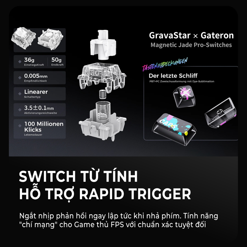 Bàn phím cơ Gravasta Meucry V75 Pro & V75 - Bàn phím cơ gaming cắm dây, Switch từ tính Rapid Trigger, Khung nhôm CNC
