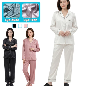 Pijama Lụa Mặc Nhà Dài Tay Nữ Cao Cấp Madela. Đồ Ngủ Pijama Lụa Nữ Dài Tay. Đồ Bộ Mặc Nhà Nữ